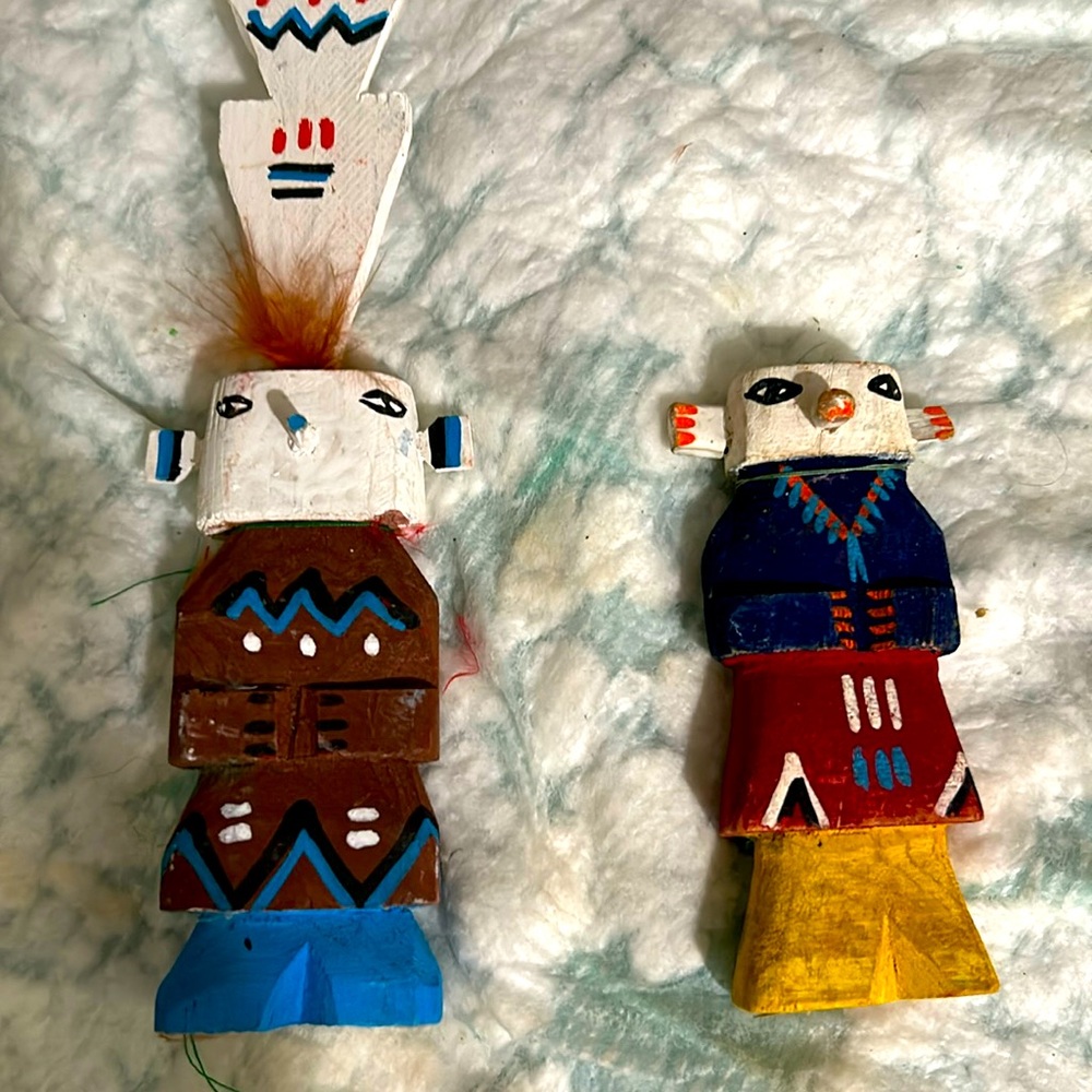 Hand-Carved Route 66 HOPI-Kachina Doll VTG Fur & Hand-Painted.